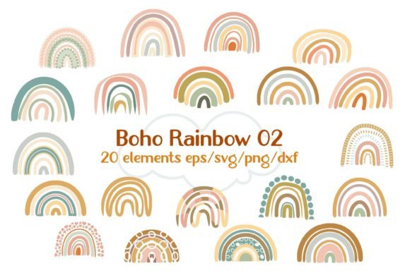 Boho Rainbow Graphics & Illustrations