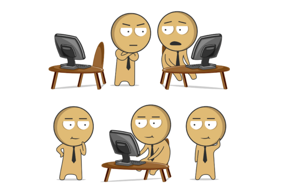 Business Clipart Graphics: Office & Laptop Illustrations