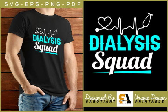 Dialysis Squad with Stethoscope T-shirt Graphics