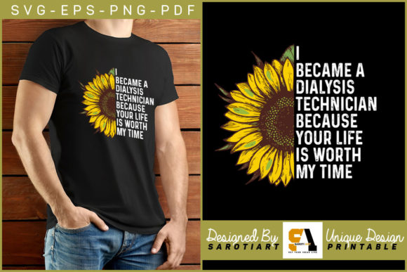 Dialysis Technician Sublimation Flower Graphics & Crafts