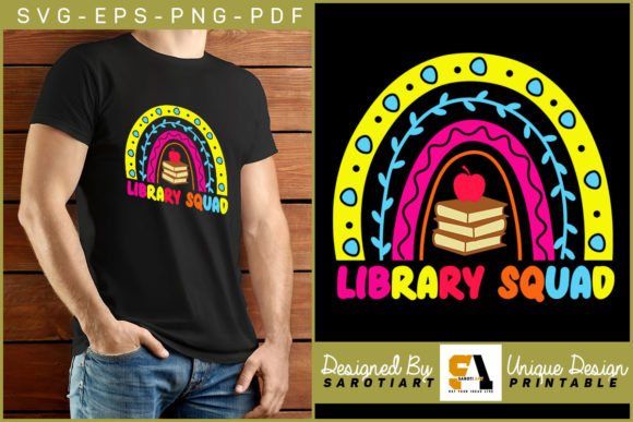Librarian T-shirt Design Library Squad Graphics