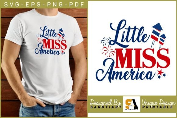 Little Miss America 4th of July Design: Graphics for Crafts