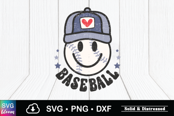 Retro Baseball Smile Face Groovy Vintage Graphics