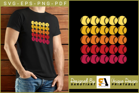 Softball Gaming Ball Vintage Design: Graphics & Crafts