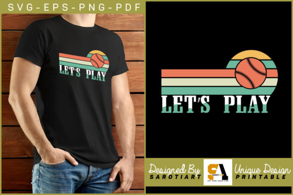 Softball T-shirt Design Retro Let’s Play Graphics