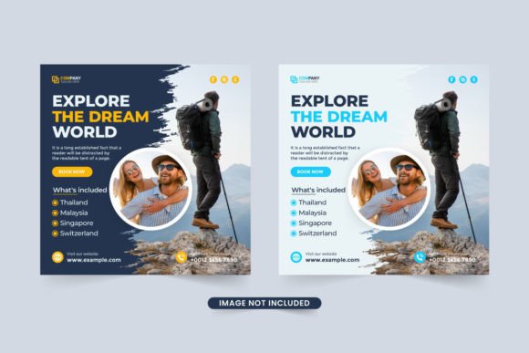 Travel Business Ad Template Vector: Graphics for Local Branding